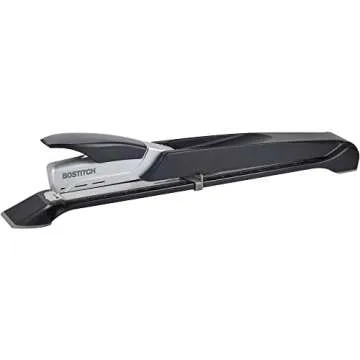 Bostitch Office Booklet Stapler - One Finger, No Effort, Spring Powered, Long Reach Stapler - Silver (1610)