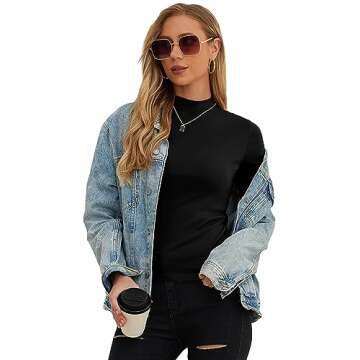 PrinStory Womens Tops Black Summer Short Sleeve Shirts Business Dressy Casual Pullover Top for Women 2025 Trendy US L