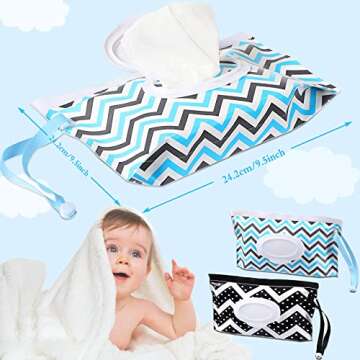 FEBSNOW 2 Pack Baby Wipes Container, Reusable Portable Wet Wipe Pouch, Wipe Dispenser Container, Baby Travel Wet Wipe Holder