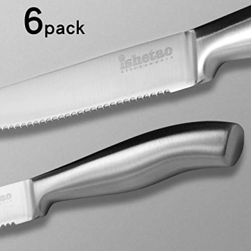 isheTao Dishwasher Safe Steak Knife Set of 6