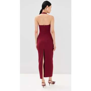 Lioness Women's 1999 Midi Dress Wine Red Elegant Style