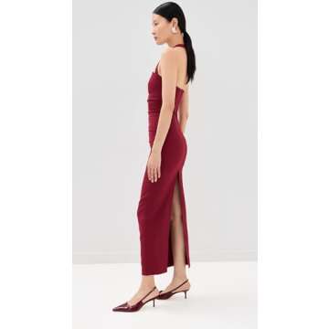 Lioness Women's 1999 Midi Dress Wine Red Elegant Style