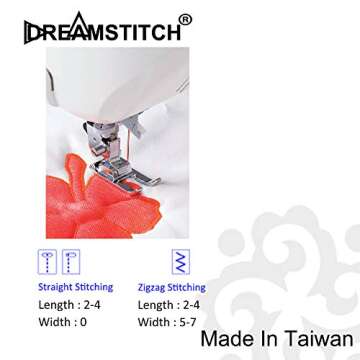DreamStitch 7mm Open Toe Presser Foot for All Sewing Machines