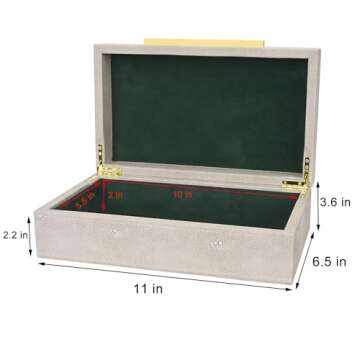 Elegant Ivory Shagreen Decorative Box for Stylish Storage