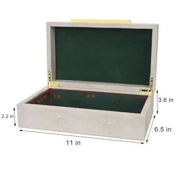 Elegant Ivory Shagreen Decorative Box for Stylish Storage