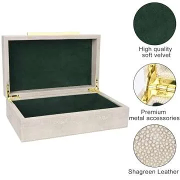 Elegant Ivory Shagreen Decorative Box for Stylish Storage