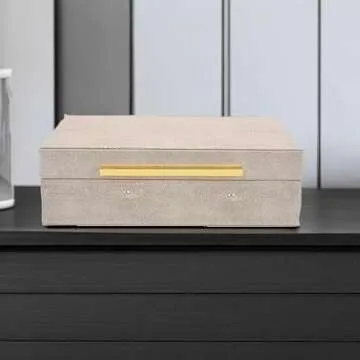 Elegant Ivory Shagreen Decorative Box for Stylish Storage