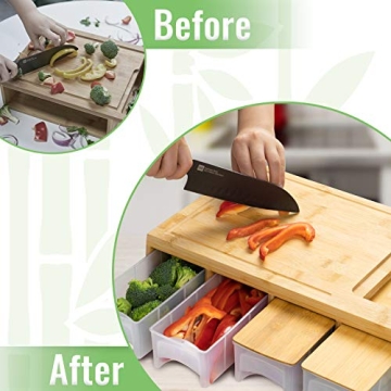 SHINESTAR Cutting Board with Containers for Easy Prep
