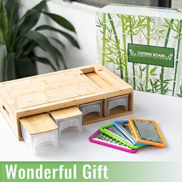 SHINESTAR Cutting Board with Containers for Easy Prep