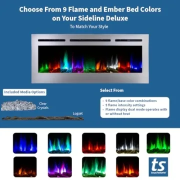 Touchstone Sideline Deluxe Electric Fireplace with Smart Features