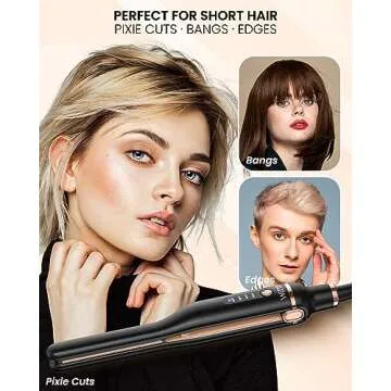 WEEYUM 1/2 Inch Mini Flat Iron, Small Flat Iron for Short Hair, Pencil Hair Straightener for Edges, ...