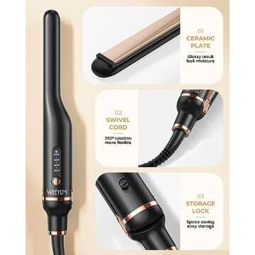 WEEYUM Mini Flat Iron for Short Hair, Gold