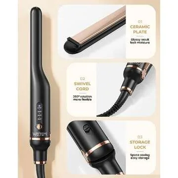 WEEYUM Mini Flat Iron for Short Hair, Gold