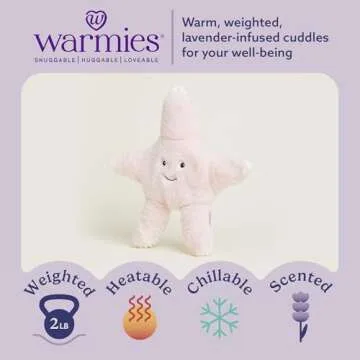 Warmies Microwavable & Weighted Stuffed Animals, Starfish - Heated Stuffed Animal Plushie for Warmth...