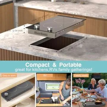 2 Burner Electric Cooktop with Intuitive Controls - 2000W