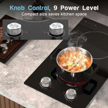 2 Burner Electric Cooktop with Intuitive Controls - 2000W