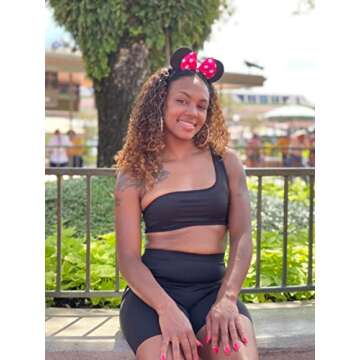 LAGSHIAN Women's Sexy Bodycon One Shoulder Crop Top 2 Pieces Outfit Short Pants Sets Black