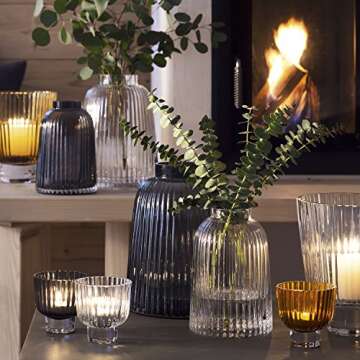 LSA International Pleat Vase H10.25in Clear