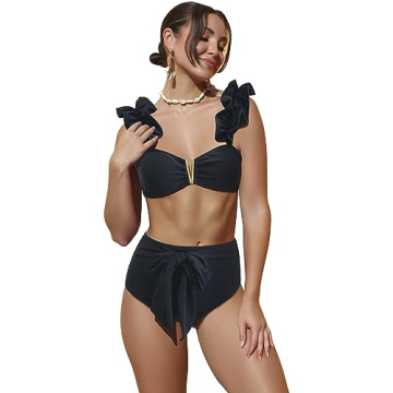 SPORLIKE Stylish High Waisted Women's Bikini Set