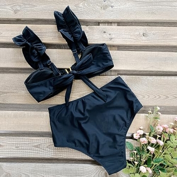 SPORLIKE Stylish High Waisted Women's Bikini Set