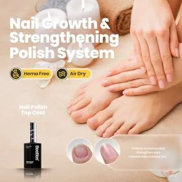 Beetles 2 in 1 Base & Top Coat Nail Polish - Quick Drying & Glossy Effect for DIY Nail Art at Home