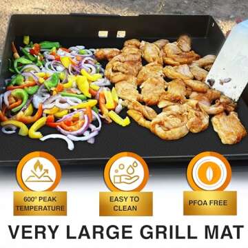 Kona XXL BBQ Grill Mats - Large Non Stick Cooking Liners
