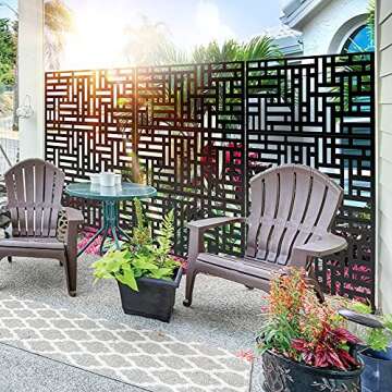Elevens 76" Metal Privacy Screen for Gardens and Patios