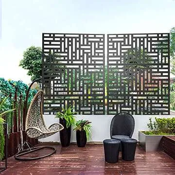 Elevens 76" Metal Privacy Screen for Gardens and Patios