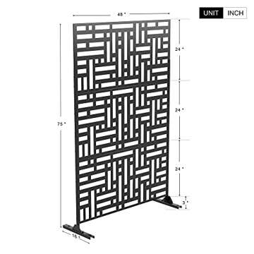 Elevens 76" Metal Privacy Screen for Gardens and Patios