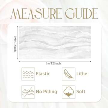 Wokceer Cheesecloth Table Runner White Christmas 3Pack 10FT Ivory Boho Gauze Fall Cheese Cloth Table...