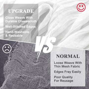 Wokceer Cheesecloth Table Runner White Christmas 3Pack 10FT Ivory Boho Gauze Fall Cheese Cloth Table Runner for Party Rustic Sheer Table Runners for Baby Bridal Shower Wedding Easter Table Decor