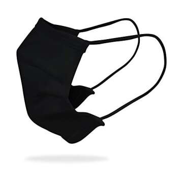 Gildan Adult Reusable 3-Layer Cotton Ear Loop Face Mask (24 Pack), Black (24 Pack), Adult: 6.5" x 7" (4.5" ear loop)