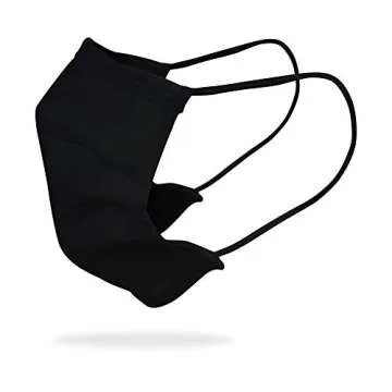 Gildan Adult Reusable 3-Layer Cotton Ear Loop Face Mask (24 Pack), Black (24 Pack), Adult: 6.5" x 7" (4.5" ear loop)