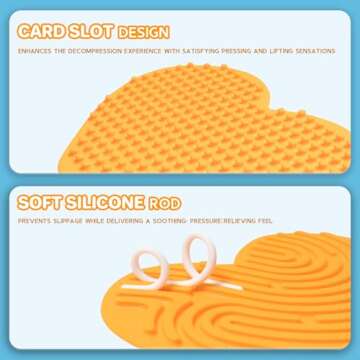 WPOQM Heart Shaped Sensory Activity Board for Kids 3+, Silicone Sensory Activity Board for Stress Anxiety Autistic ADHD (Orange)