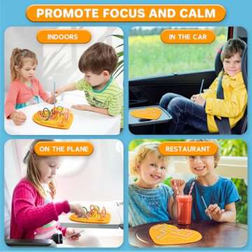 WPOQM Heart Shaped Sensory Activity Board for Kids 3+, Silicone Sensory Activity Board for Stress Anxiety Autistic ADHD (Orange)