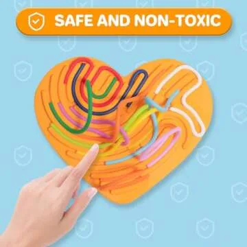 WPOQM Heart Shaped Sensory Activity Board for Kids 3+, Silicone Sensory Activity Board for Stress Anxiety Autistic ADHD (Orange)