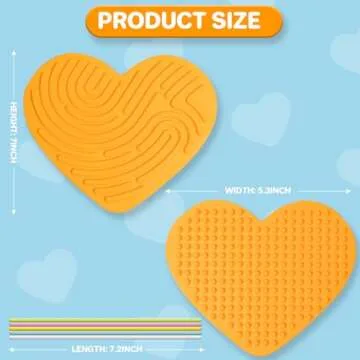 WPOQM Heart Shaped Sensory Activity Board for Kids 3+, Silicone Sensory Activity Board for Stress Anxiety Autistic ADHD (Orange)