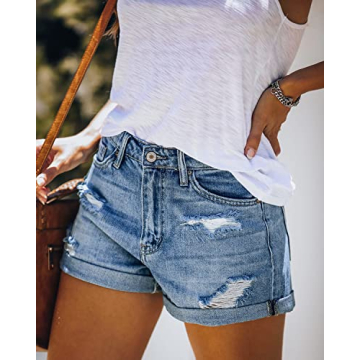 Trendy High Waisted American Flag Denim Shorts for Women