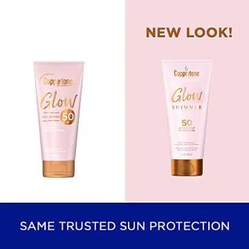 Coppertone Glow with Shimmer Sunscreen Lotion, Broad Spectrum SPF 50 Sunscreen, 5 Fl Oz