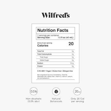 Wilfred's Non-Alcoholic Bittersweet Aperitif | Natural Botanical with Bitter Orange, Rosemary and Rhubarb | Alcohol Free Spritz | Vegan Friendly | No Alcohol | 16/9 fl oz / 500ml Bottle