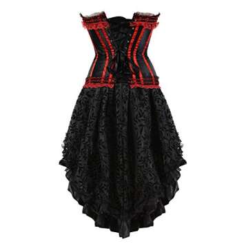 frawirshau Gothic Halloween Lace up Corset Moulin Rouge Showgirl Clubwear Fancy Dress M