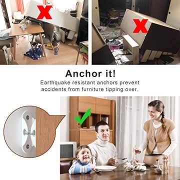 4our Kiddies 10 Pack Furniture Anchors for Baby Proofing