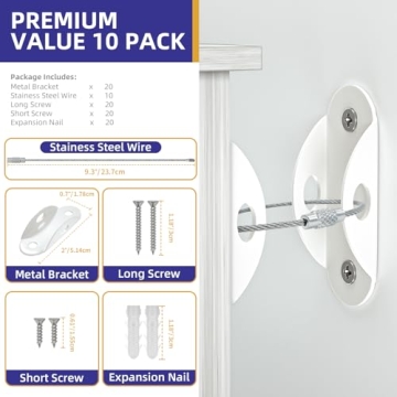 4our Kiddies 10 Pack Furniture Anchors for Baby Proofing