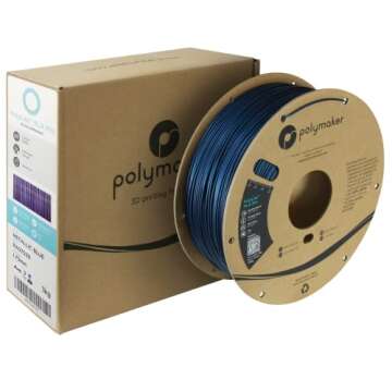 Polymaker PLA PRO Filament 1.75mm Metallic Blue, Powerful PLA Filament 1.75mm 3D Printer Filament 1kg - PolyLite 1.75 PLA Filament PRO Tough & High Rigidity 3D Printing PLA Filament Metallic Blue