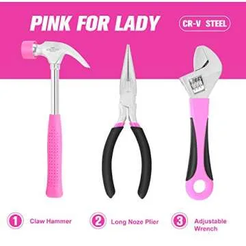 Excited Work Pink Tool Kit: Stylish DIY Women's Tool Set