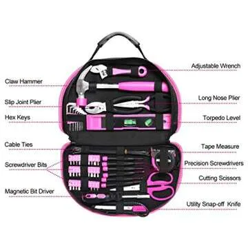 Excited Work Pink Tool Kit: Stylish DIY Women's Tool Set