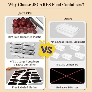 JSCARES Airtight Food Storage Set - 16 Pcs BPA-Free Containers