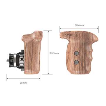 SMALLRIG Right Side Wooden Grip with Rosette Bolt-On Mount - 2083