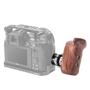 SMALLRIG Right Side Wooden Grip with Rosette Bolt-On Mount - 2083