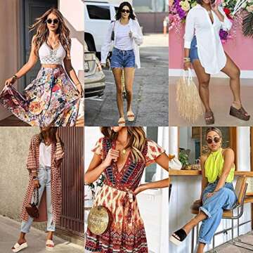 Erocalli Platform Slip on Espadrille Sandals for Women Wedges Slides Bohemia Sandals Flatform Open Toe Beach Sandals